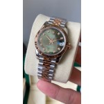 Datejust series, 31mm green dial, rose gold two-tone strap